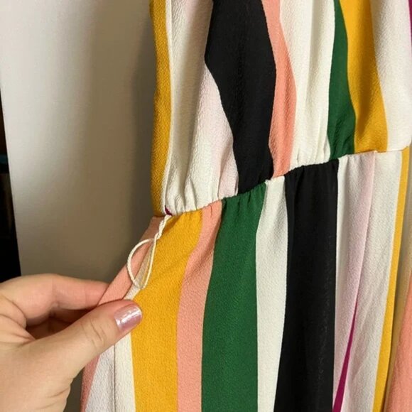 Lane Bryant NWT Colorful Maxi Dress Striped Faux Wrap Plus Size - Picture 7 of 9